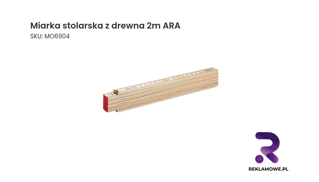 Drewniana miarka stolarska 2 metry marki ARA